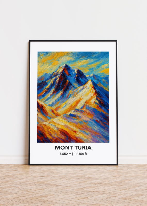 Mont Turia Mountain Poster Modern Oil Painting Style Art Print