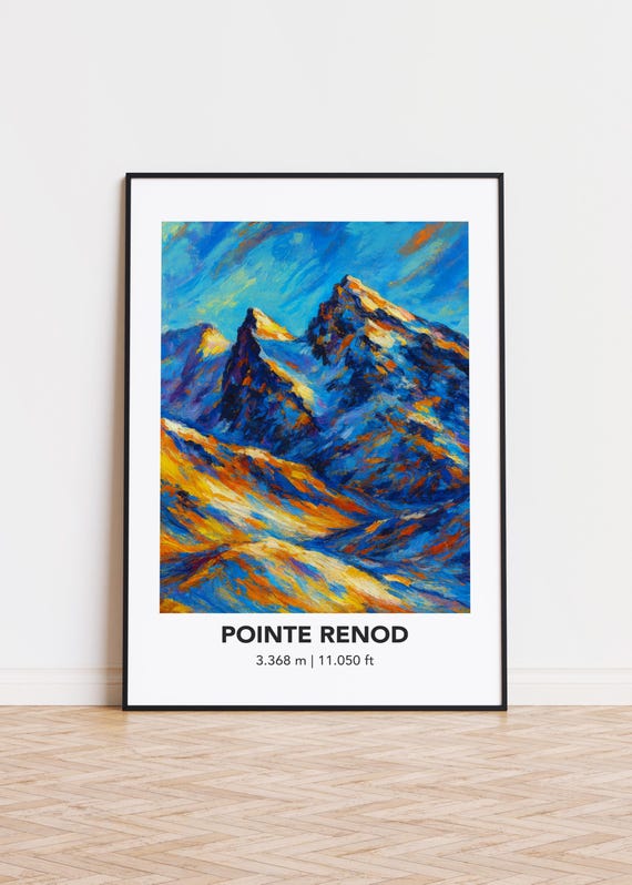 Mountain Art Print Modern Oil Painting Style Poster