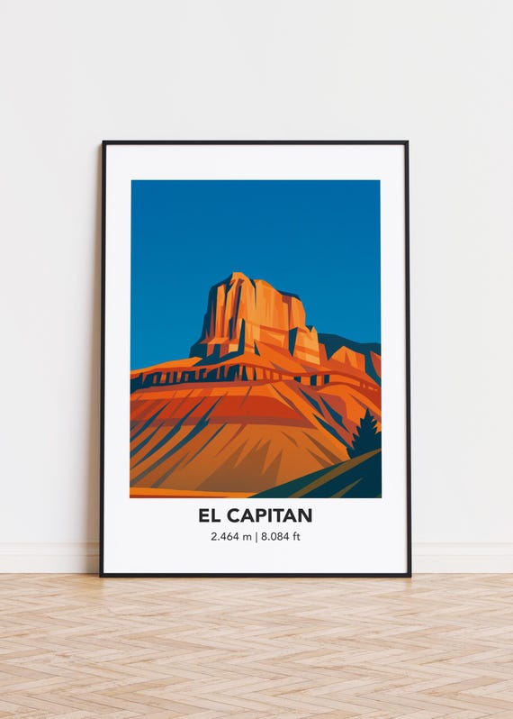 El Capitan Mountain Print Modern Minimalist Art Poster