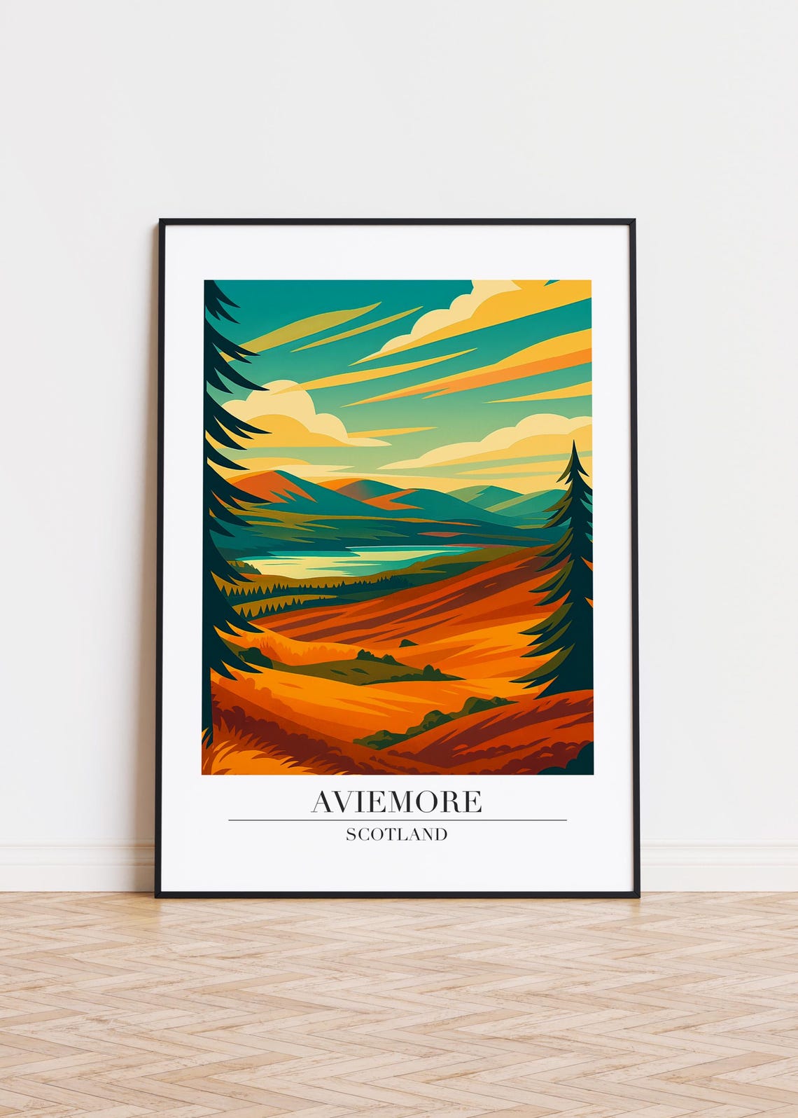 Aviemore Scotland Poster Modern City Art Print