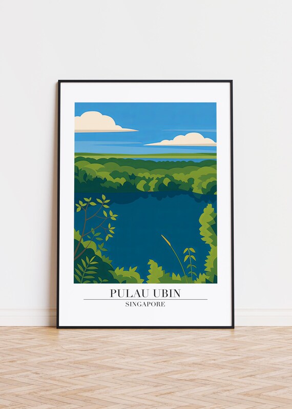 Pulau Ubin Art Print Singapore Illustration Poster