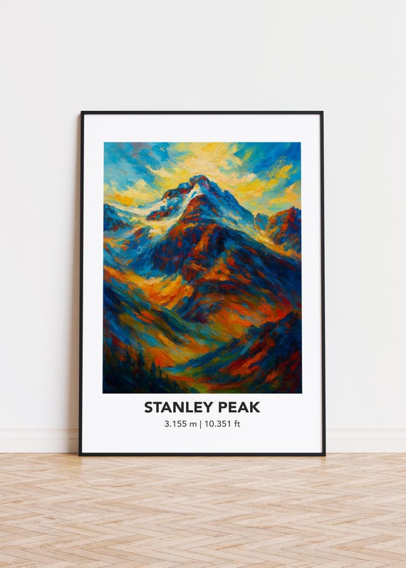 Stanley Peak Mountain Print Modern Oil Painting Style Art Poster