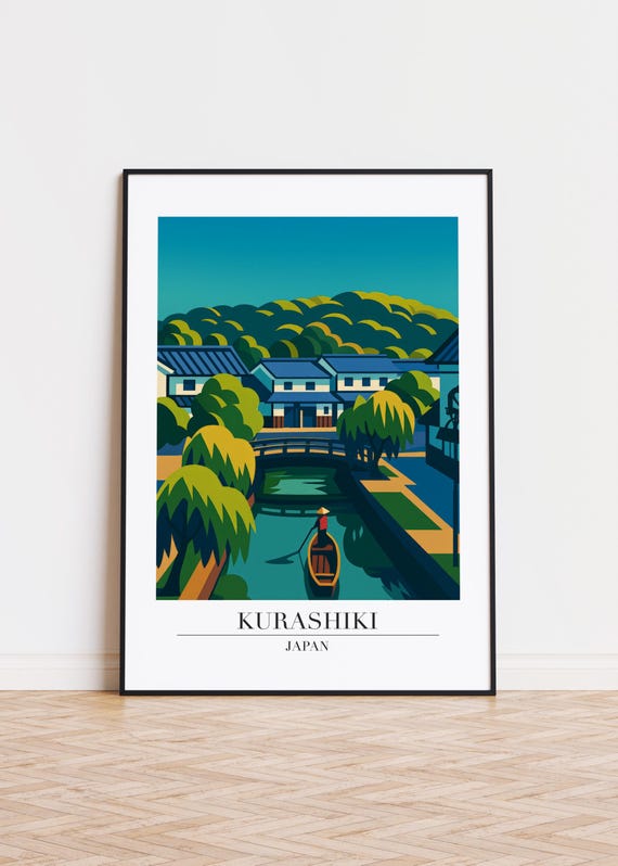 Kurashiki City Poster Modern Travel Art Print