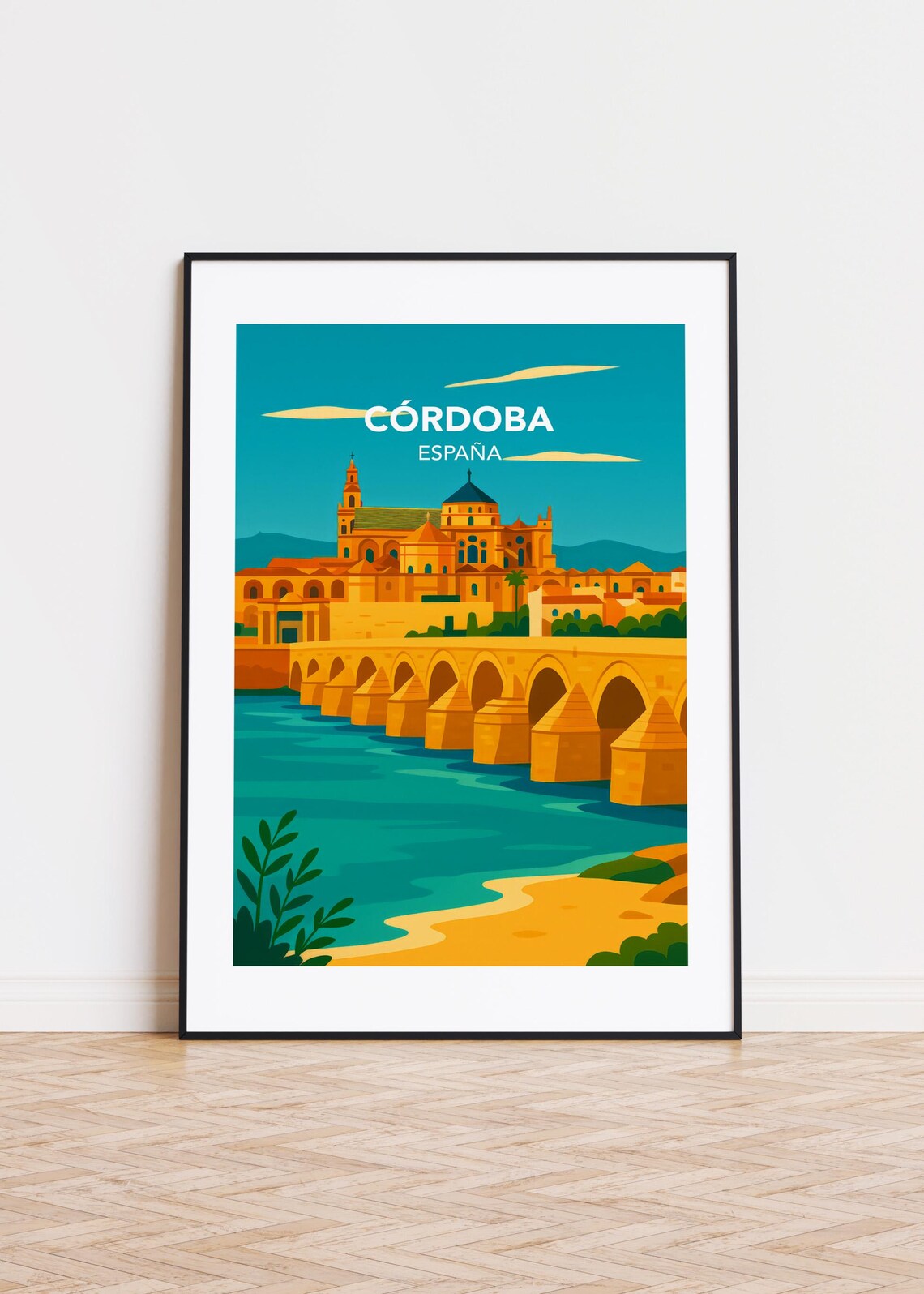 Cordoba Spain Roman Bridge And Mosque Cathedral Travel Poster