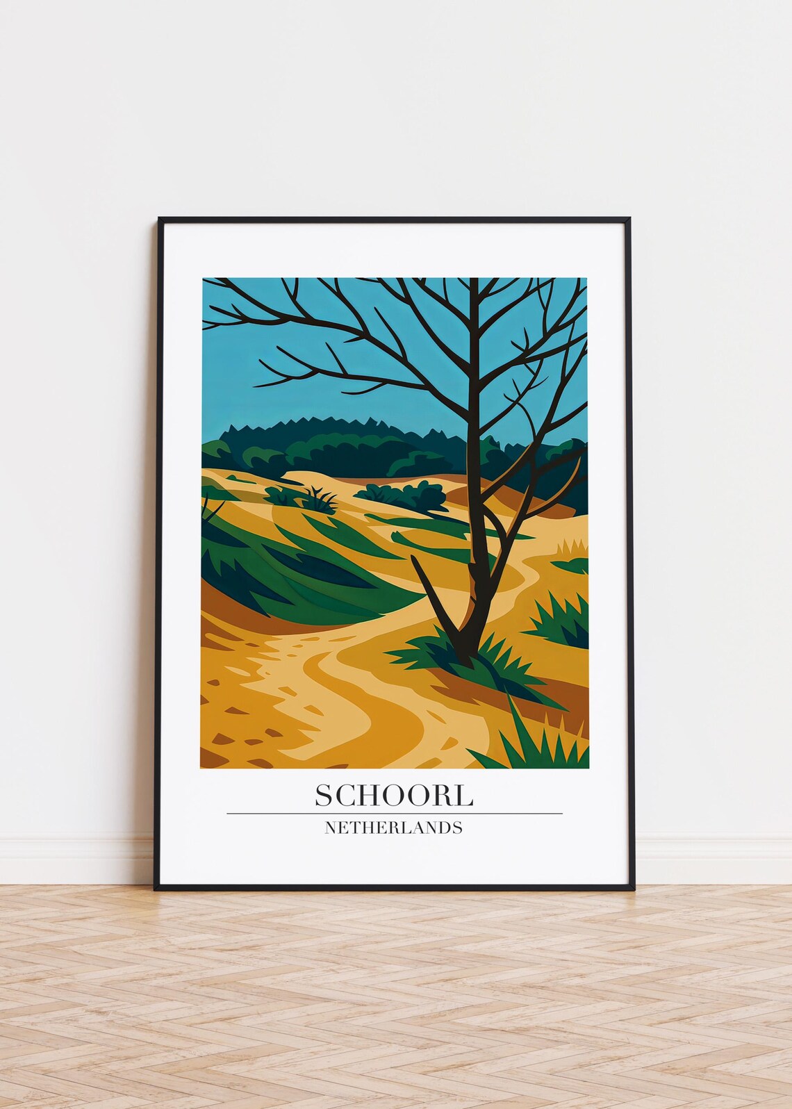 Schoorl Netherlands Modern Travel Poster
