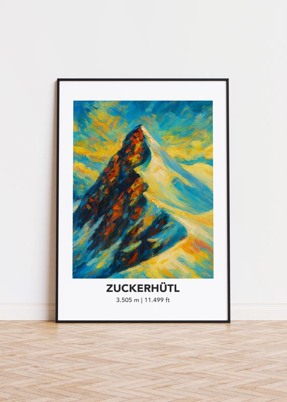 Zuckerhtl Mountain Print Modern Oil Painting Style Art Poster