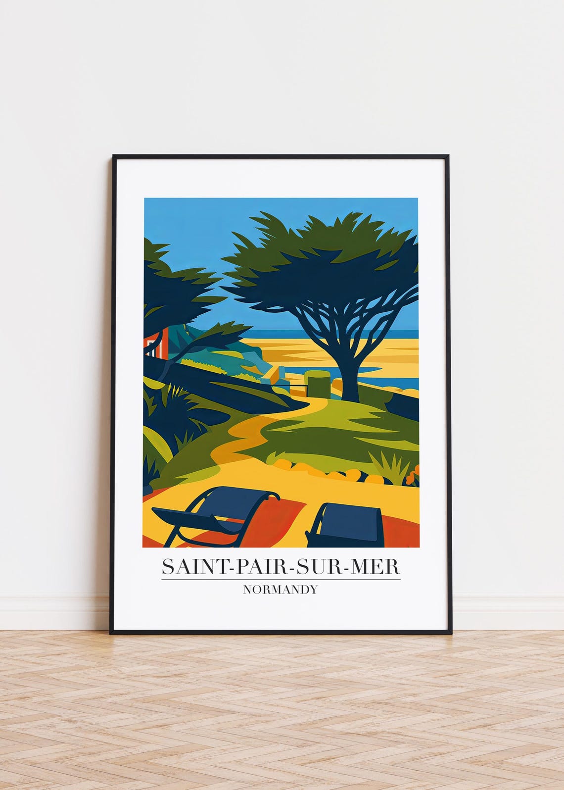 Saint Pair Sur Mer Normandy France Coastal Path Travel Poster