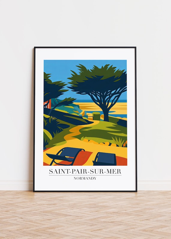 Saint Pair Sur Mer Normandy France Coastal Path Travel Poster