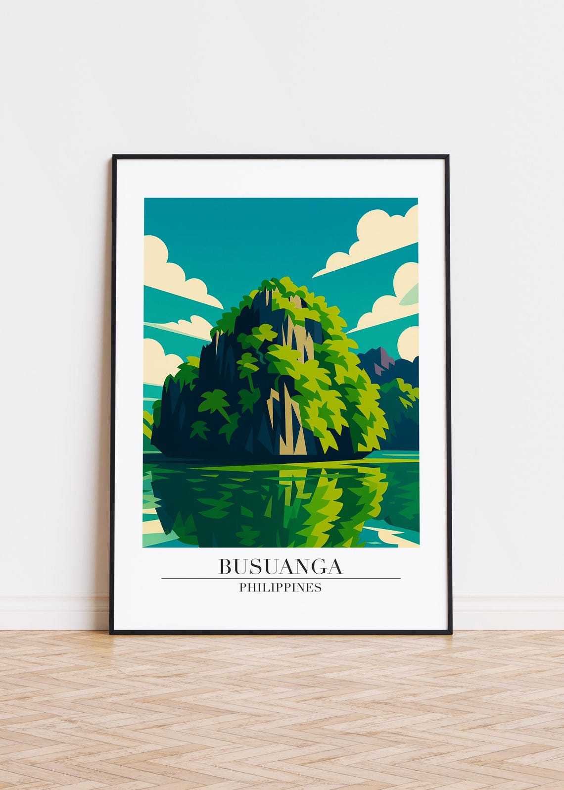 Busuanga Philippines Jungle Island Lagoon Modern Travel Poster