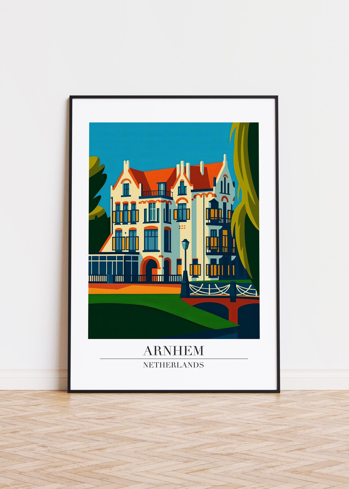 Arnhem Cityscape Poster, Modern Netherlands