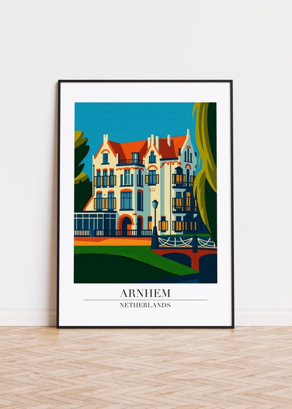 Arnhem Cityscape Poster, Modern Netherlands