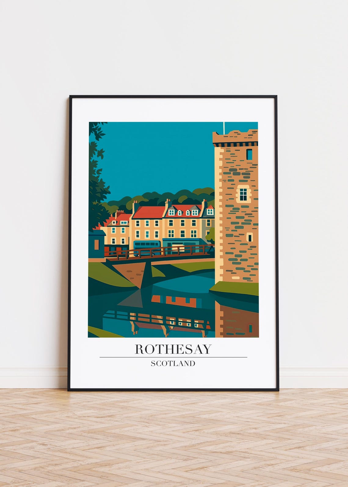 Rothesay Scotland Modern Travel Poster