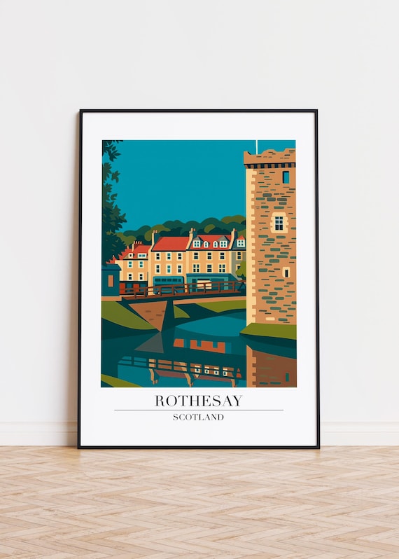 Rothesay Scotland Modern Travel Poster