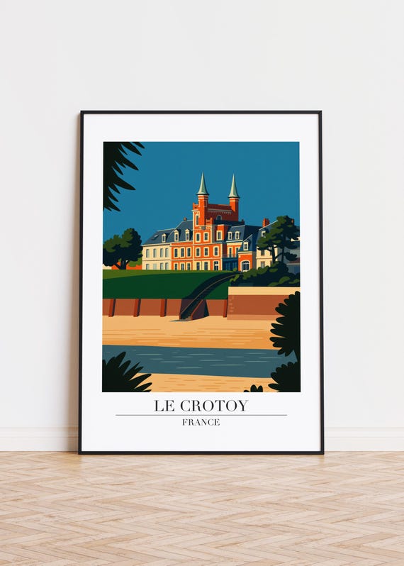 Le Crotoy France Poster Cityscape Illustration