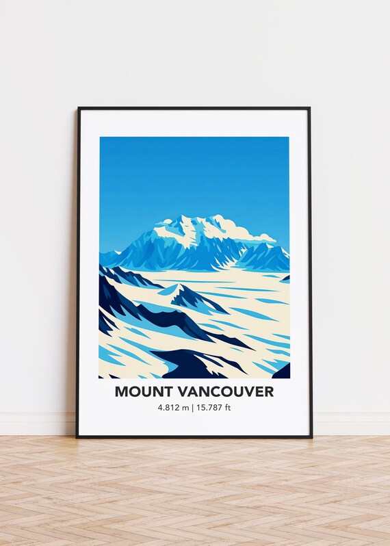 Mount Vancouver Art Print Modern Mountain Illustration