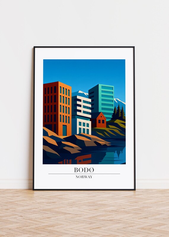 Bod Norway Poster Modern City Illustration Art