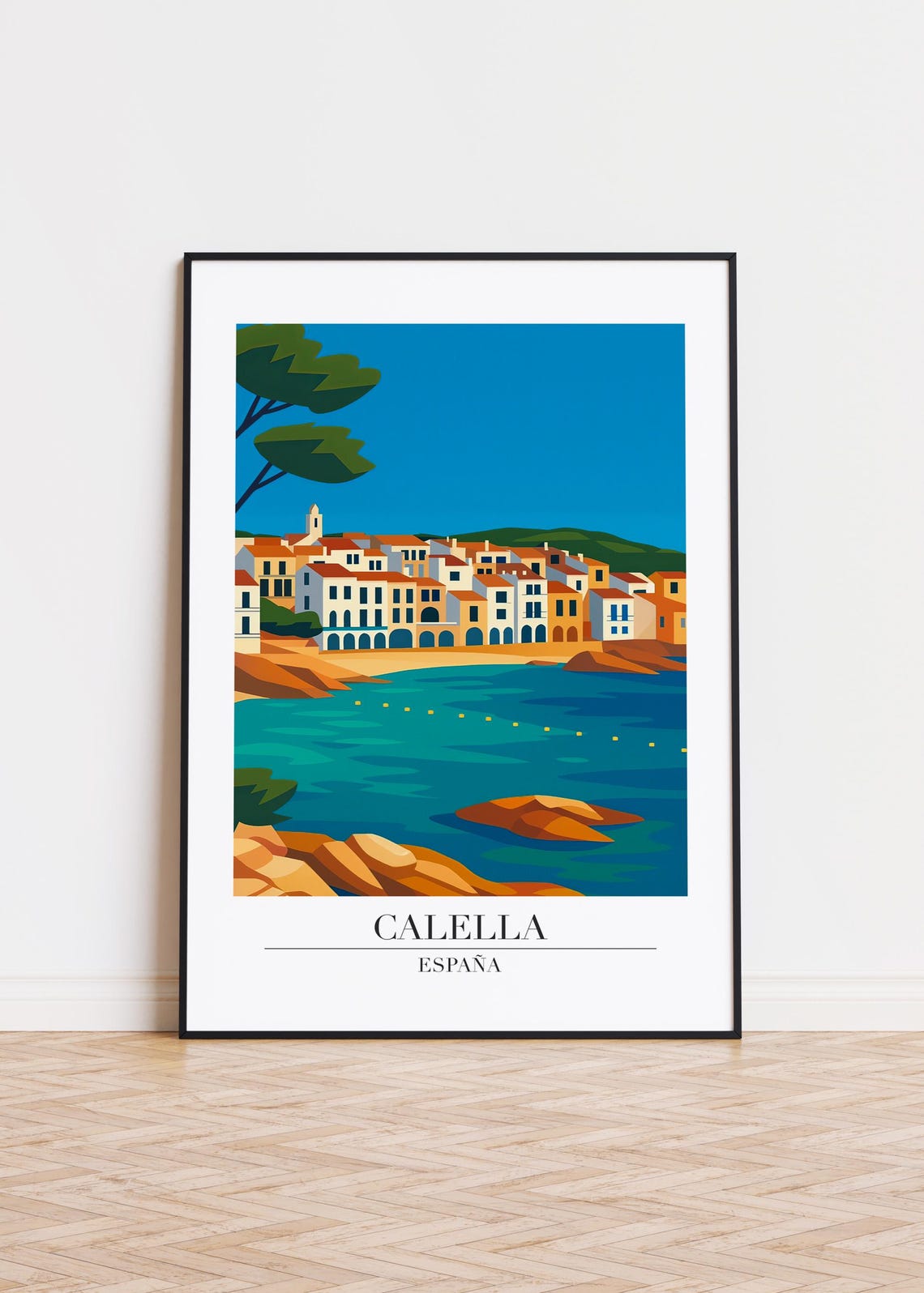 Calella Spain Modern Travel Poster