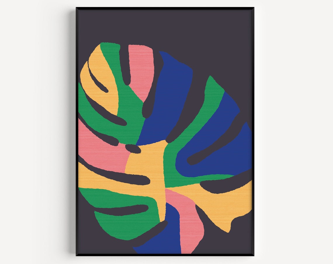 Botanical Print Wall Art Monstera Poster Prints Minimalist
