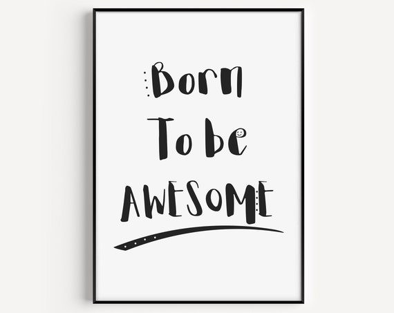 Scandinavian Nursery Wall Art Print, Monochrome