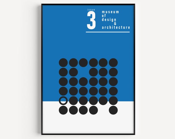 Wall Art Print Blue Magazine Architecture Design Prints Minimalist