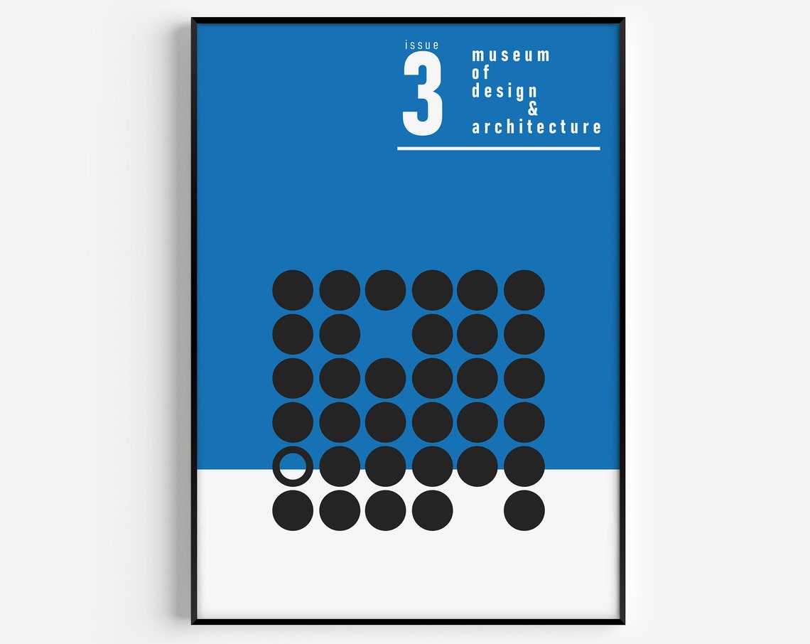 Blue Dots Grid Architecture Design Issue 3 Minimalist Poster