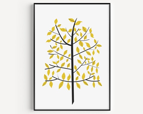 Minimalist Trees Art Print, Scandinavian Wall Art