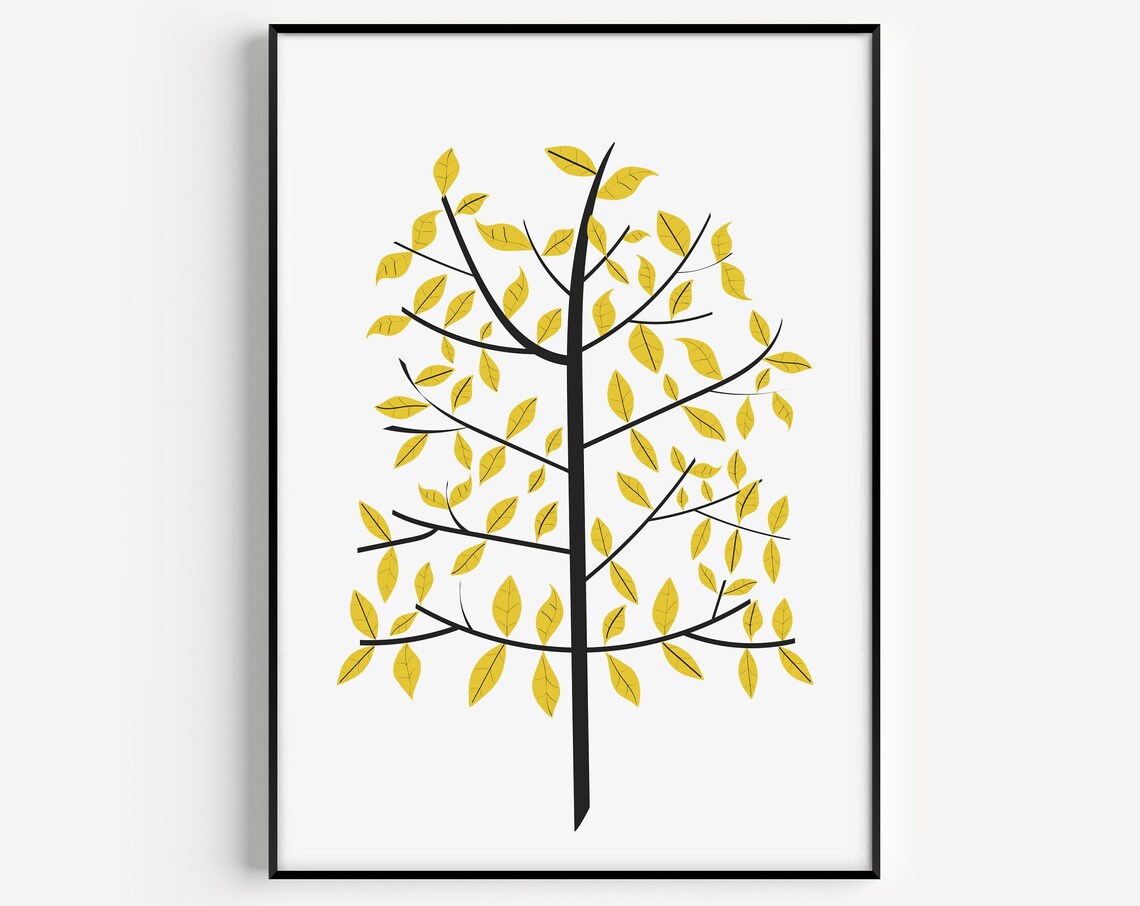 Minimalist Trees Art Print, Scandinavian Wall Art