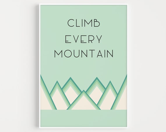 Quote Print Wall Art Scandi Minimalist Poster Mountain Modern Scandinavian