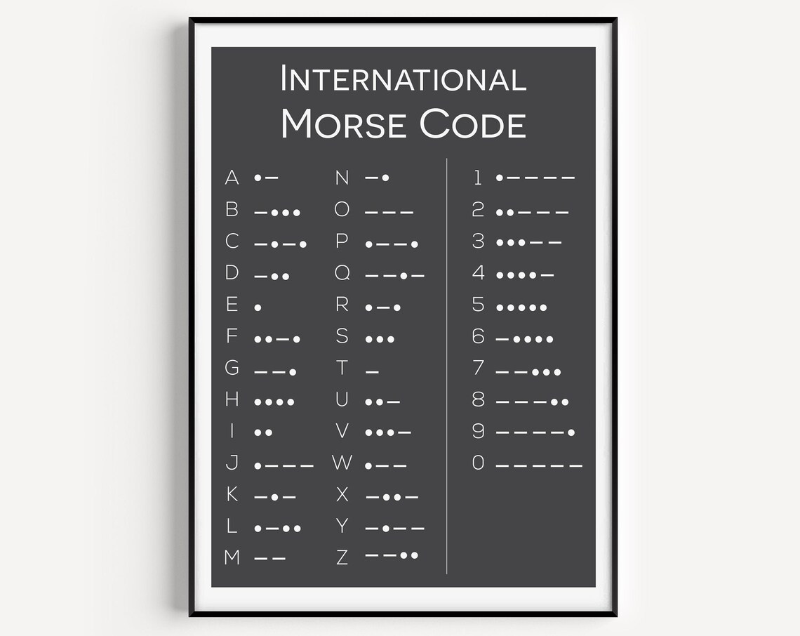 Morse Code Minimalist Art Print, Modern Poster