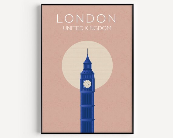 London Travel Poster, Gift Art Print
