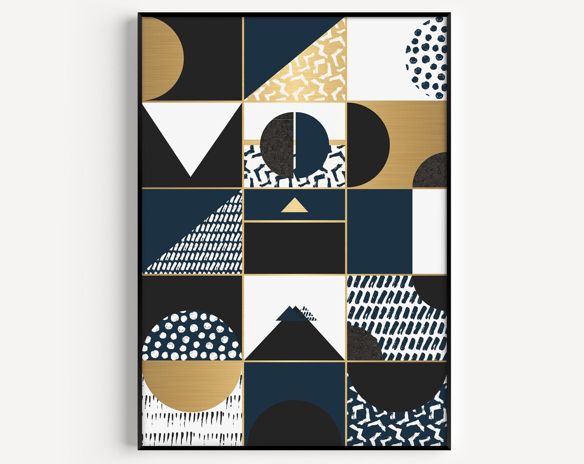 Scandi Minimalist Nordic Print, Blue Art Print