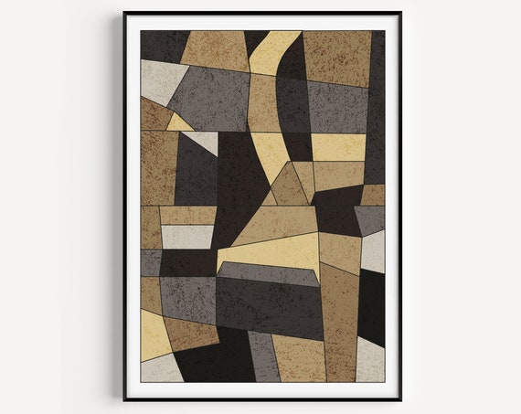 Art Deco Print Wall Geometric Abstract Black Gold Poster