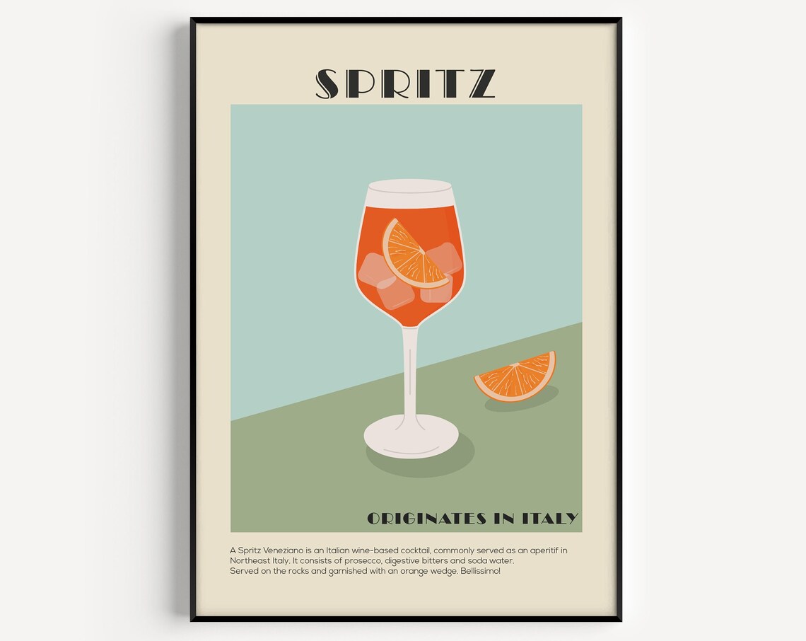 Spritz Cocktail Mid-Century Modern Art Print