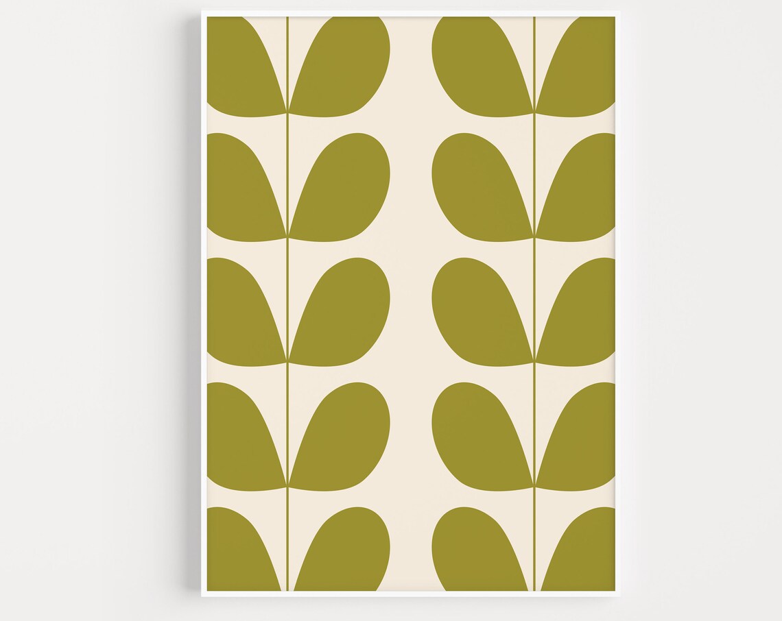 Mid Century Green Retro Modern Art Print