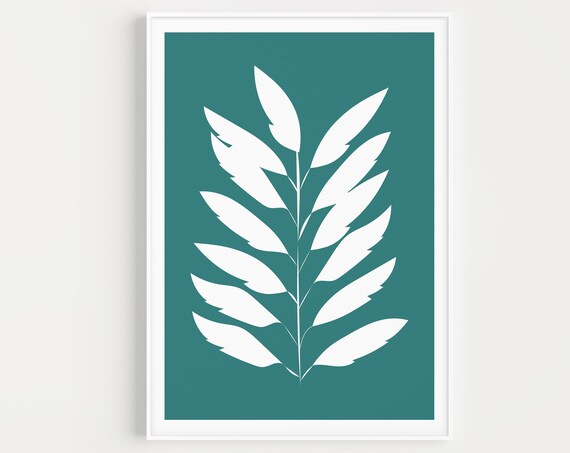 Leaf Print Wall Art Scandinavian Minimalist Poster Modern Prints