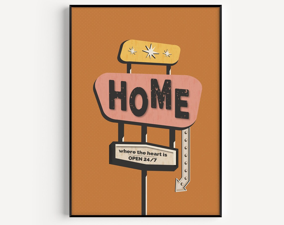 Home Print, Mid-Century Modern Family Quote