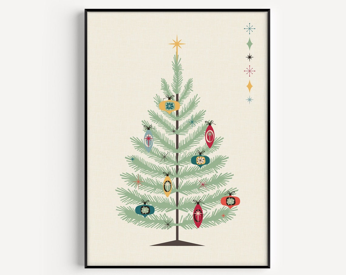 Mid-Century Modern Christmas Art Print
