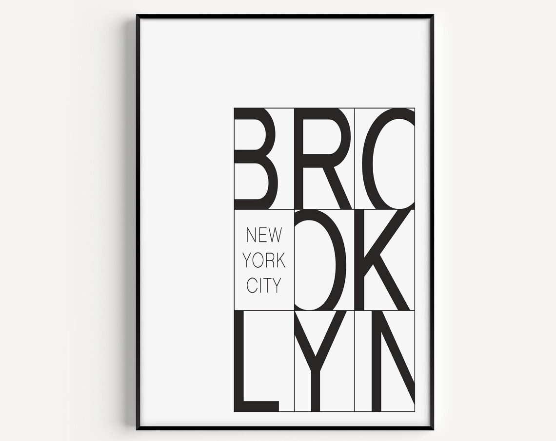 New York Poster Print Minimalist Art Typography Black And White Prints Wall Posters