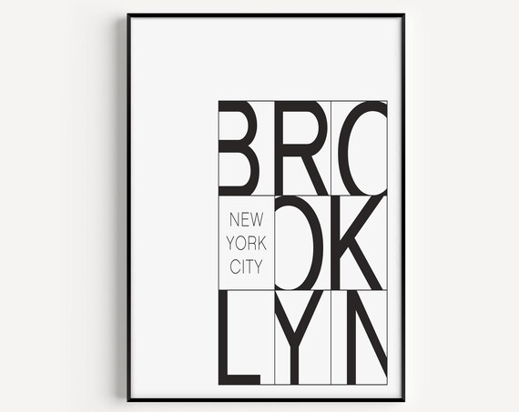 New York Poster Print Minimalist Art Typography Black And White Prints Wall Posters