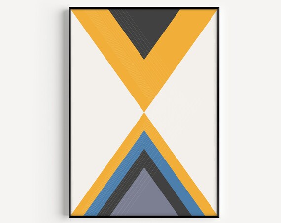 Geometric Triangle Poster, Scandinavian Wall Art Print