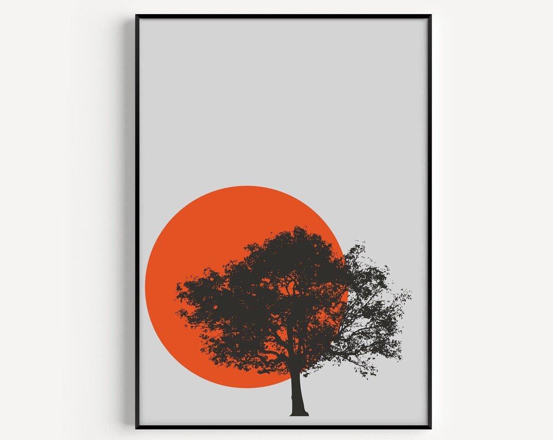 Modern Minimalist Tree Art Print, Scandinavian