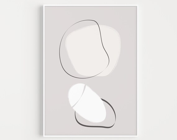 Abstract Grey Minimalist Wall Art Print