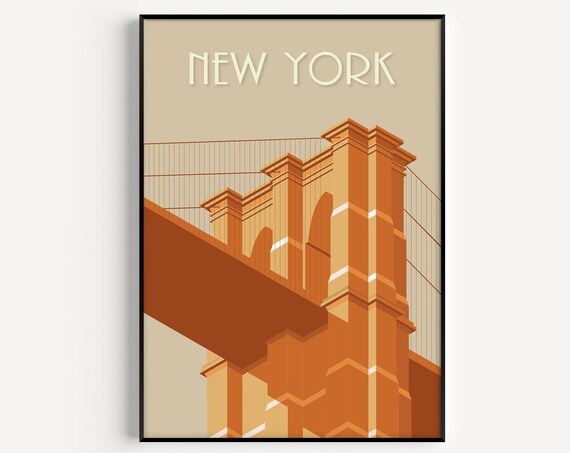 Wall Art New York Print Travel Poster Minimalist