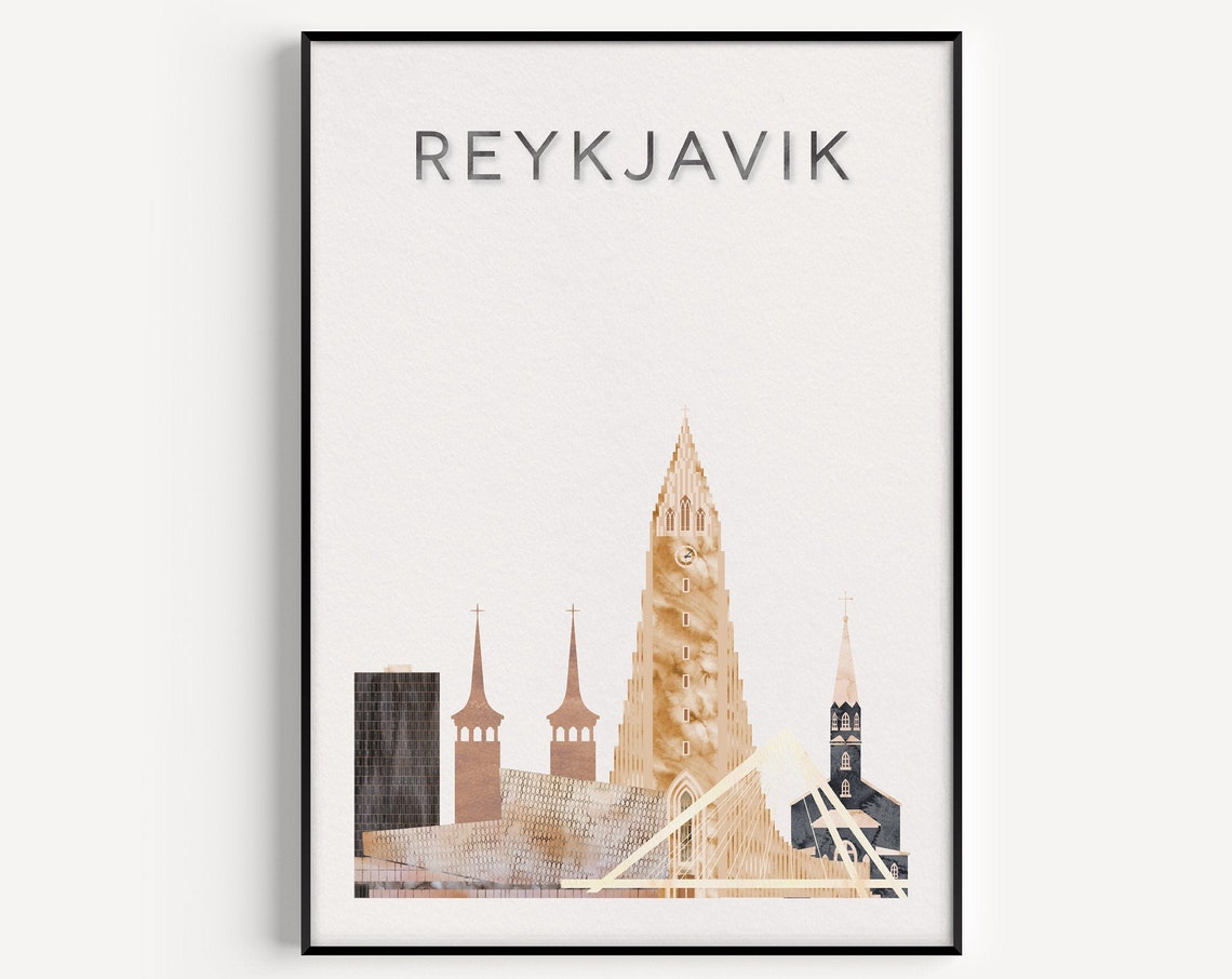 Iceland Reykjavik Travel Poster