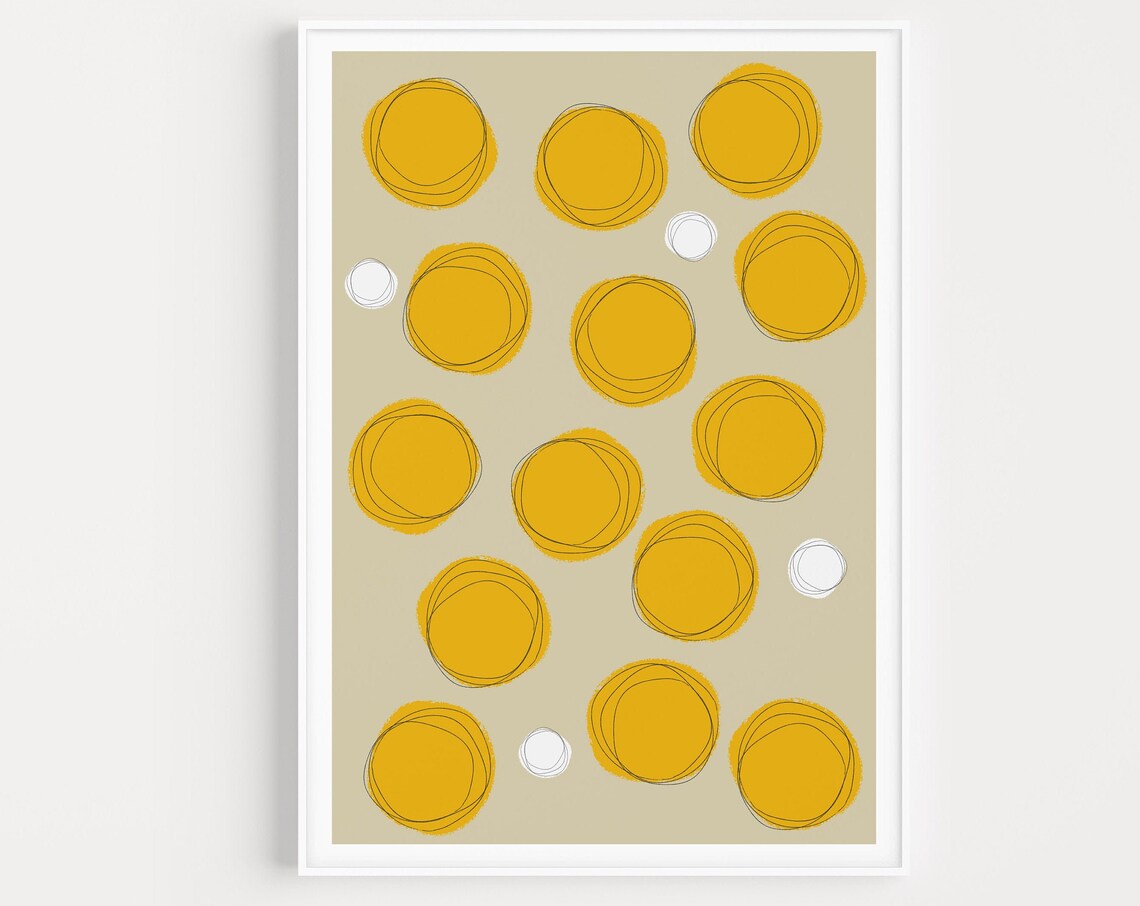 Mid Century Modern Circle Minimalist Art Print