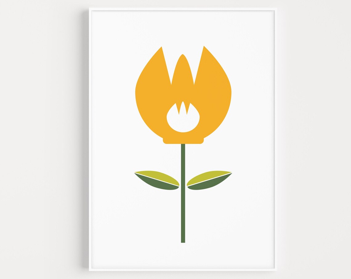 Minimalist Flower Art Print, Modern Botanical