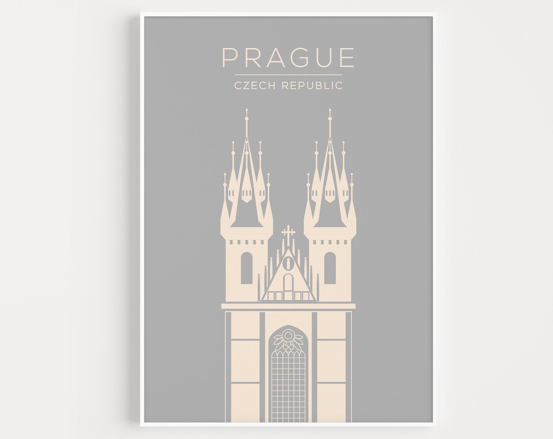 Prague Travel Poster, Europe City Wall Art