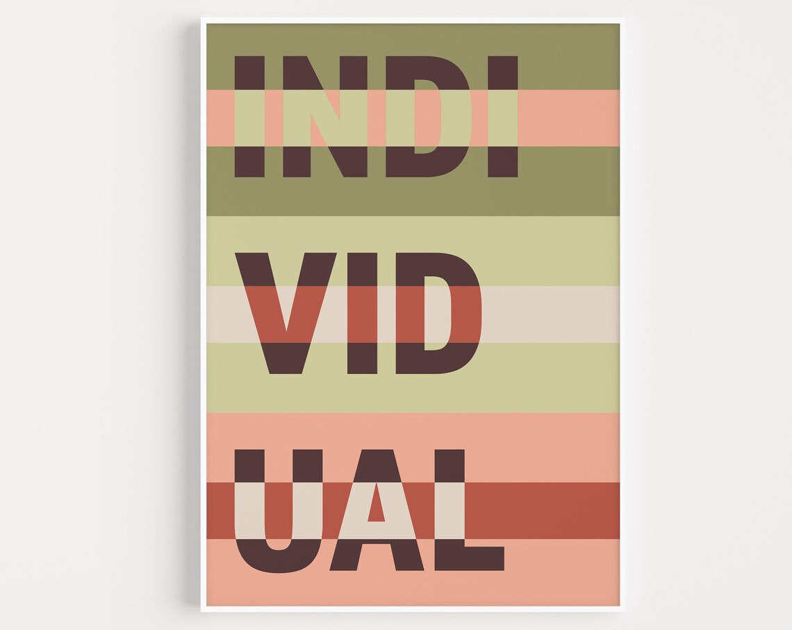 Poster Art Print Wall Minimalist Typography Individual Prints Colourful Modern