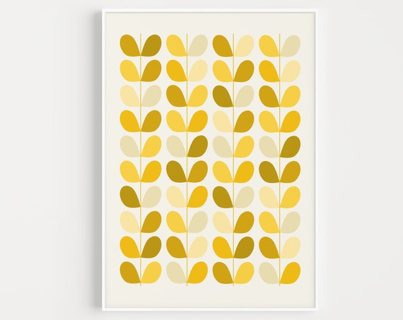 Yellow Leaf Minimalist Art Print