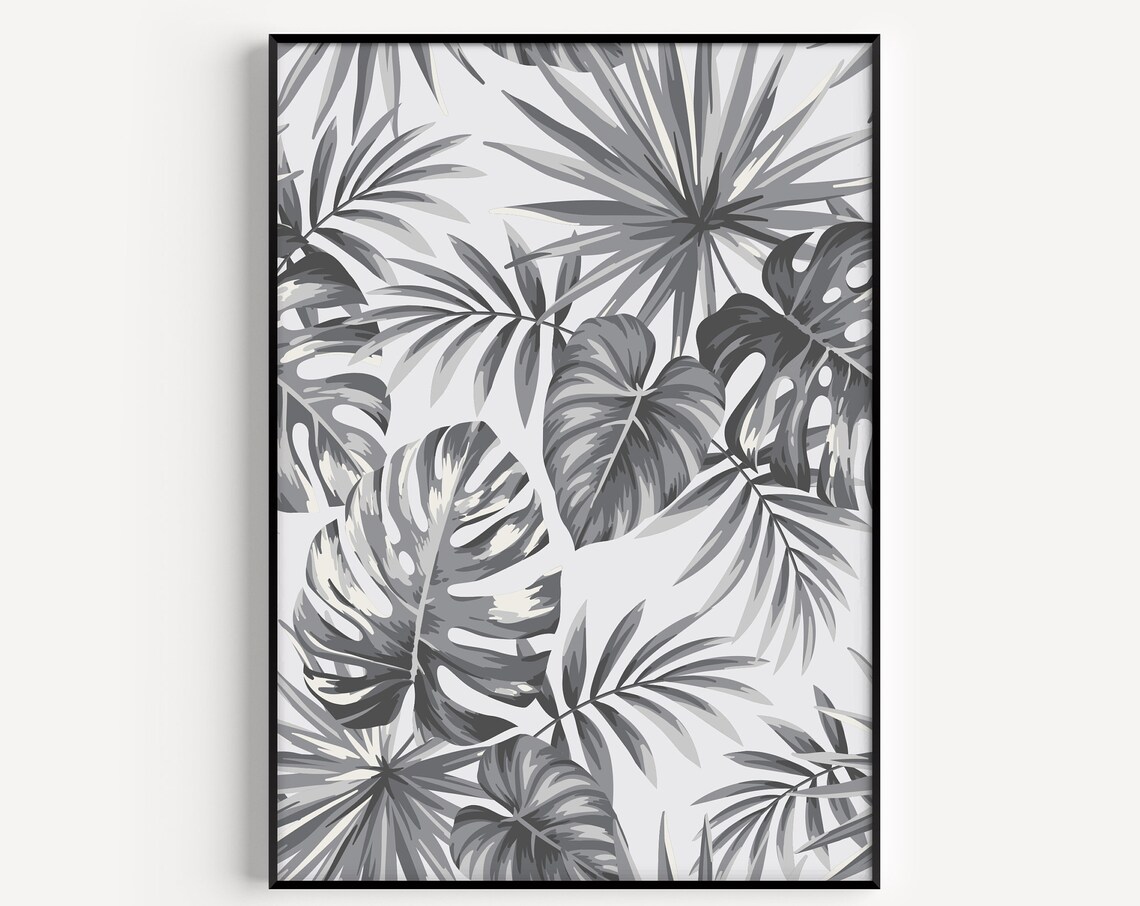 Monstera Botanical Art Print, Scandinavian Minimalist